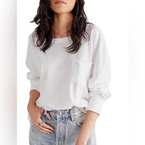 We the free scoop neck pocket long sleeve tee